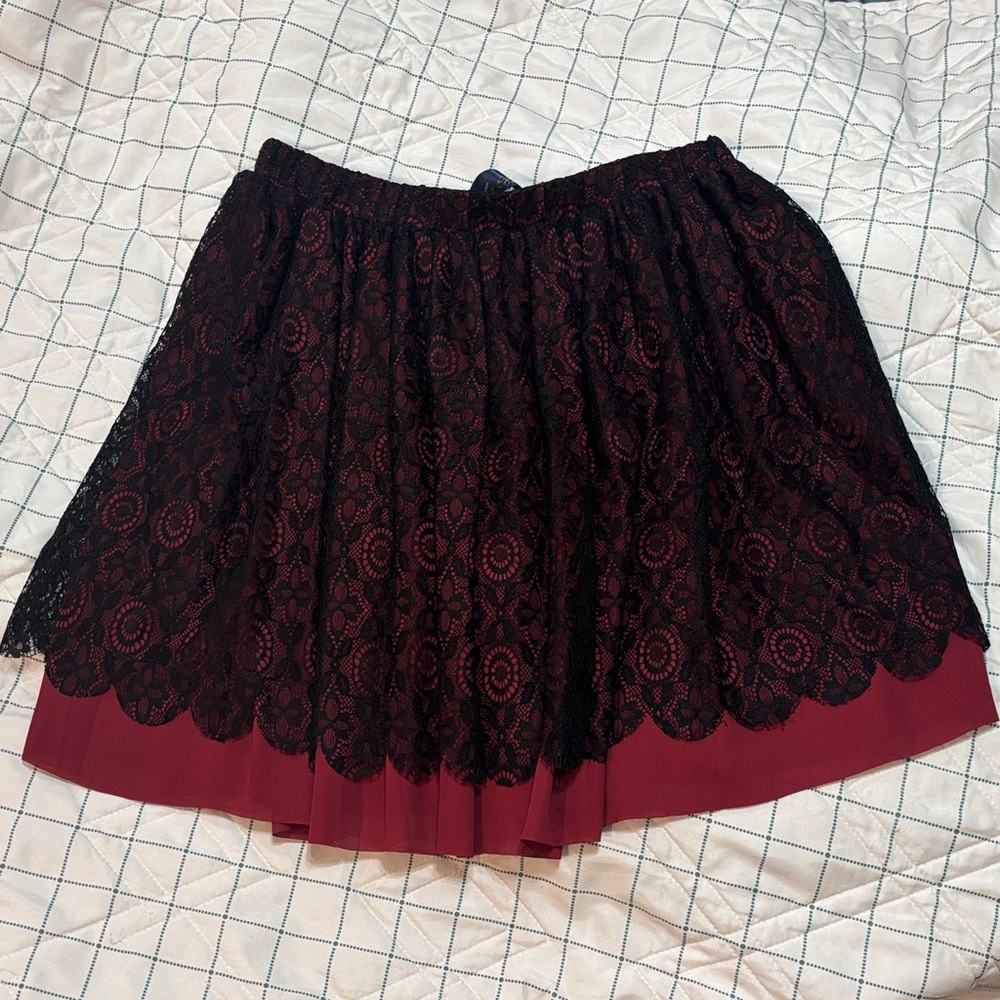 Blue Rain Black Lace Skater Skirt